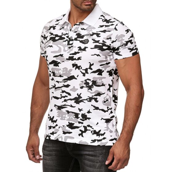 Red Bridge Mens Polo Shirt Camouflage T-Shirt Metal Patch