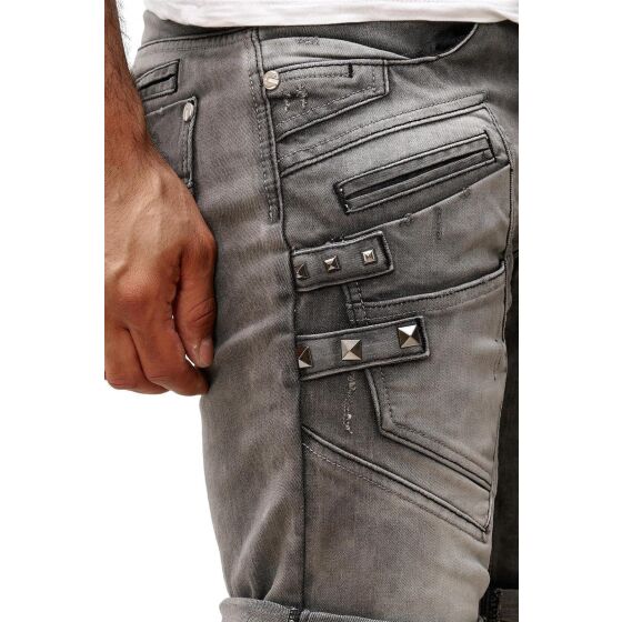 Red Bridge Herren Keep Back Jeans Shorts kurze Hose Grau W32