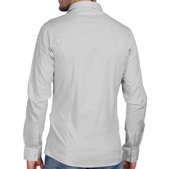 Red Bridge Herren Basic Design Slim Fit Langarm Hemd Grau