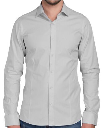 Red Bridge Herren Basic Design Slim Fit Langarm Hemd Grau