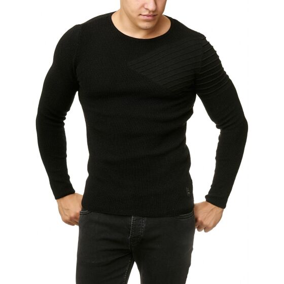 Red Bridge Herren Strickpullover Arrow Shoulder Pullover Schwarz M