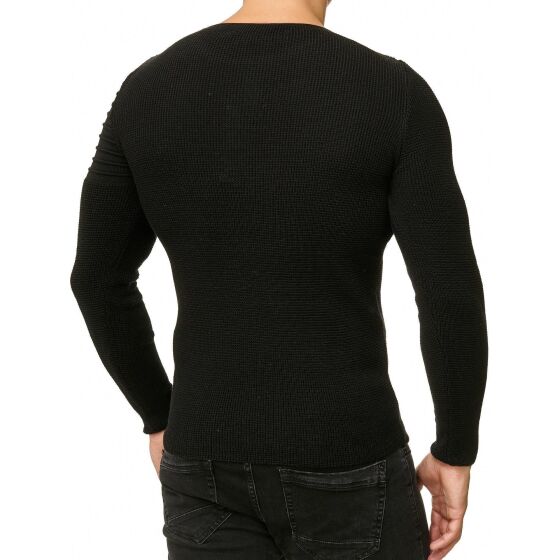 Red Bridge Mens Knit Jumper Arrow Shoulder Jumper Black M