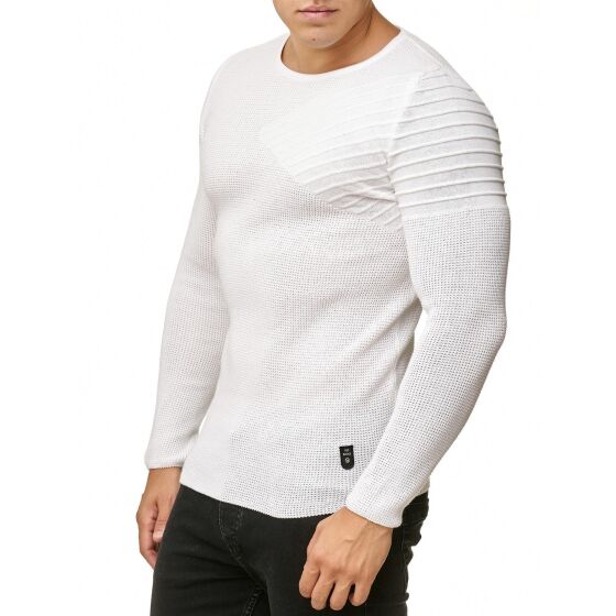 Red Bridge Mens Knit Jumper Arrow Shoulder Jumper White XXL
