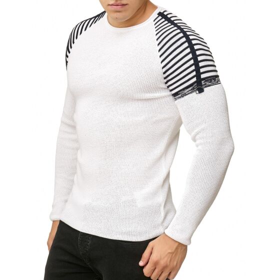 Red Bridge Herren Strickpullover Striped Shoulder Pullover