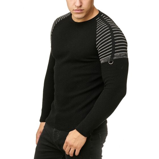 Red Bridge Herren Strickpullover Striped Shoulder Pullover