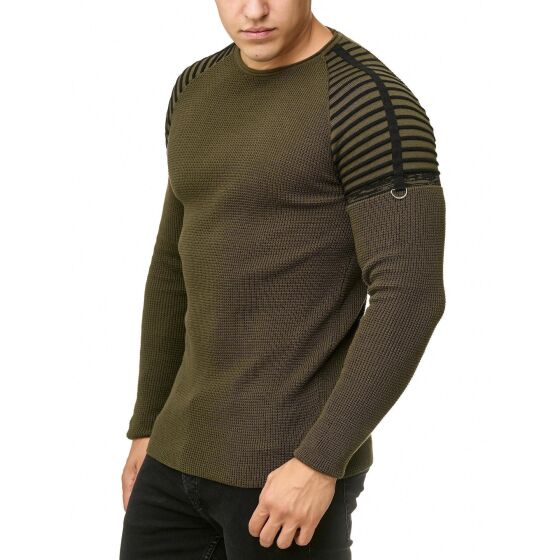 Red Bridge Herren Strickpullover Striped Shoulder Pullover