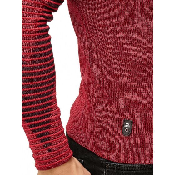 Red Bridge Mens Knitted Jumper Diamond Jumper Red XXL