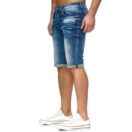 Red Bridge Herren Jeans Short Kurze Hose Denim Side Patch Chain Blau