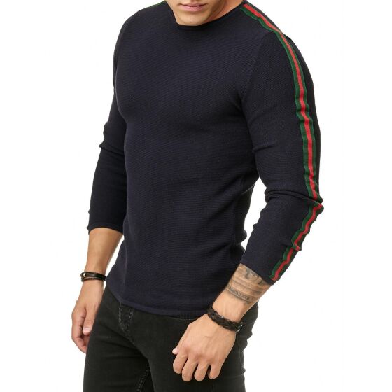 Red Bridge Mens Knitted Sweater Luxury Line Pullover Navy Blue XL