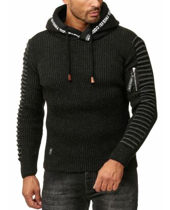 Red Bridge Mens Knit Jumper Hoodie This Is Code