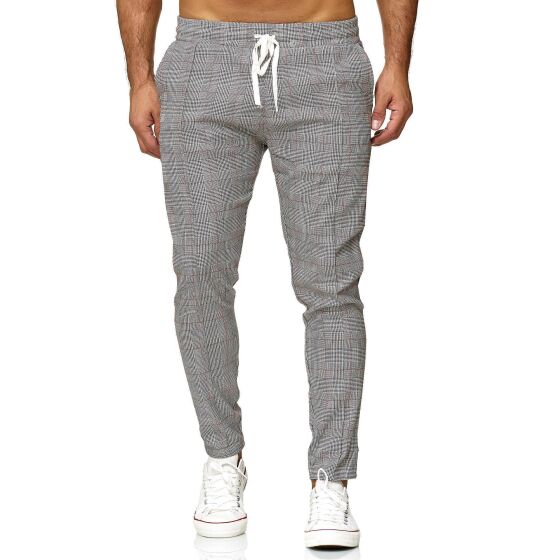 Red Bridge Mens Pants Scacchi Jogg Pants Leisure Trousers checked with elastic waistband