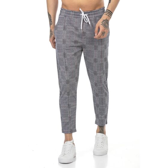 Red Bridge Mens Pants Scacchi Jogg Pants Leisure Trousers checked with elastic waistband
