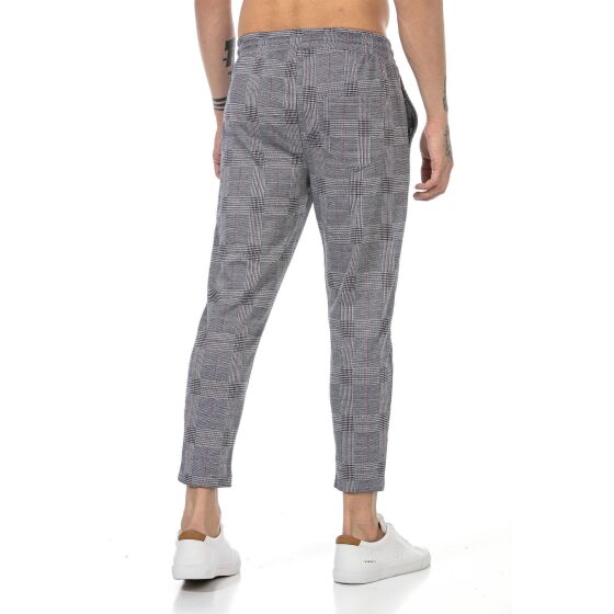 Red Bridge Mens Scacchi Jogg Pants Checked leisure trousers with elastic waistband