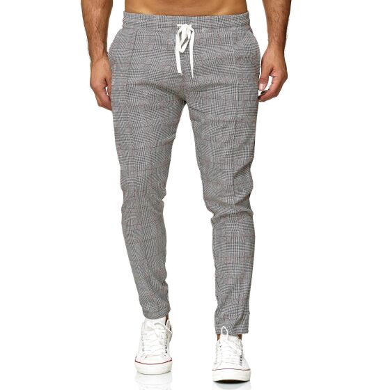 Red Bridge Mens Scacchi Jogg Pants Checked leisure trousers with elastic waistband