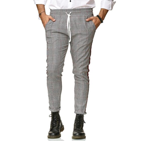 Herren Karohose Jogginghose - Bequeme Freizeithose Mit Gummibund & Taschen