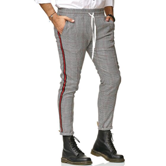 Red Bridge Herren Hose Luxury Line Jogg Pants Freizeithose Kariert mit Gummibund