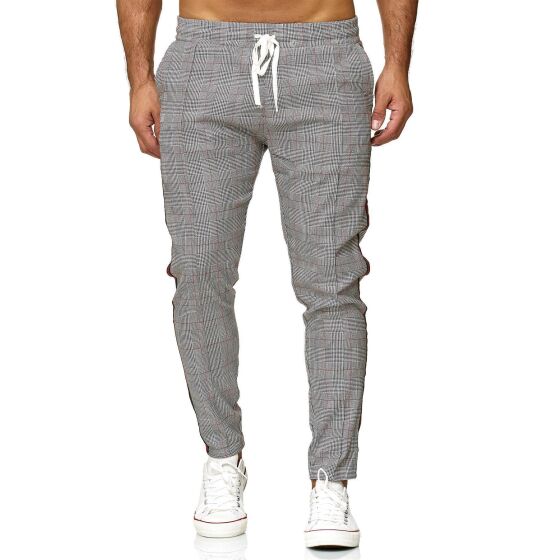 Red Bridge Mens trousers Luxury Line Jogg Pants Checked leisure trousers with elastic waistband