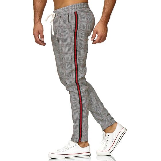 Red Bridge Mens trousers Luxury Line Jogg Pants Checked leisure trousers with elastic waistband