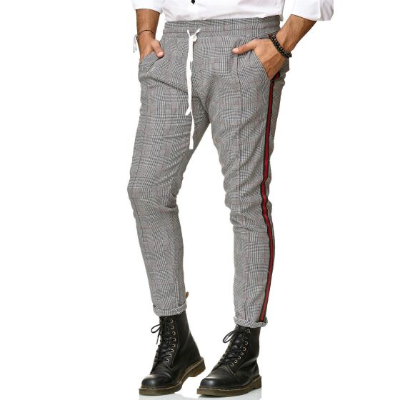 Red Bridge Mens trousers Luxury Line Jogg Pants Checked leisure trousers with elastic waistband