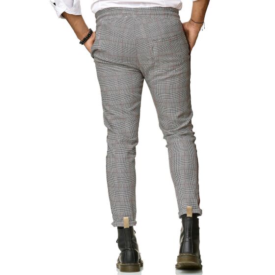 Red Bridge Mens trousers Luxury Line Jogg Pants Checked leisure trousers with elastic waistband