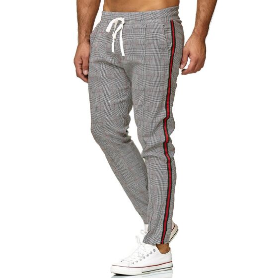 Red Bridge Mens trousers Luxury Line Jogg Pants leisure trousers checkered with elastic waistband gray M