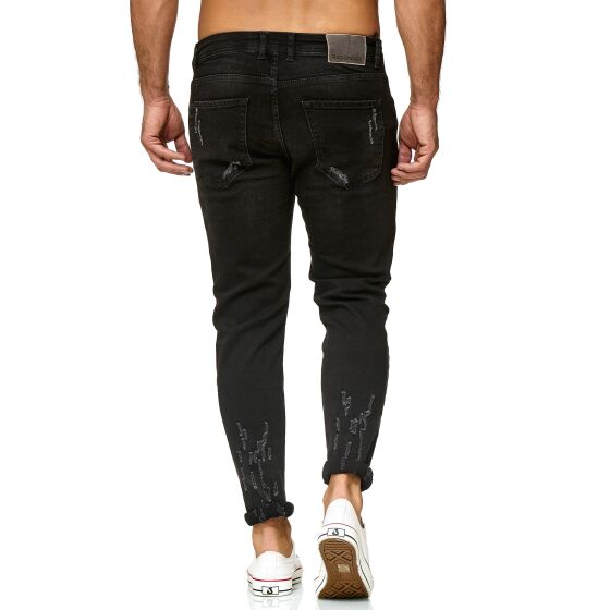 Red Bridge Mens Regular-Fit Ripped Frayed Destroyed Weapon Choice Jeans