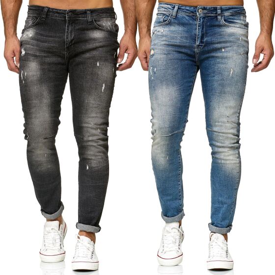 Red Bridge Mens Slim Fit Ripped Redemption Jeans