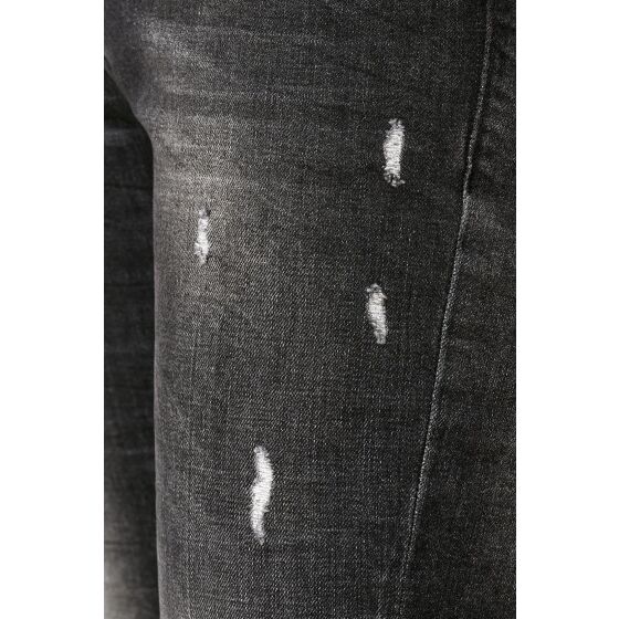 Red Bridge Herren Jeans Hose Slim-Fit Ripped Redemption Schwarz W34 L32