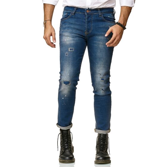Red Bridge Herren Jeans Hose Slim-Fit Ripped Painted Destroyed Zombie