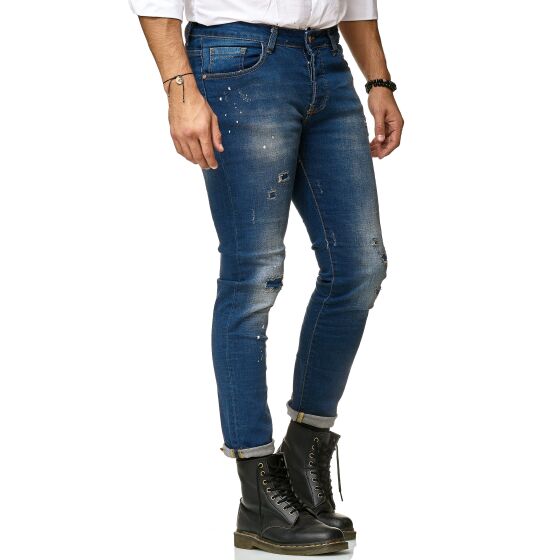 Red Bridge Herren Jeans Hose Slim-Fit Ripped Painted Destroyed Zombie
