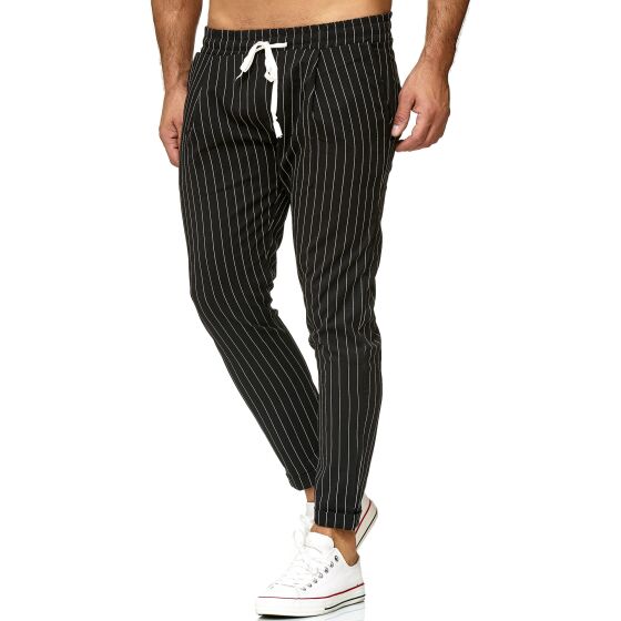 Red Bridge Mens trousers Striscia Jogg Pants leisure trousers striped with elastic waistband black S