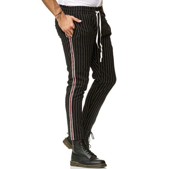 Red Bridge Herren Hose Luxury Line Jogg Pants Freizeithose Gestreift mit Gummibund