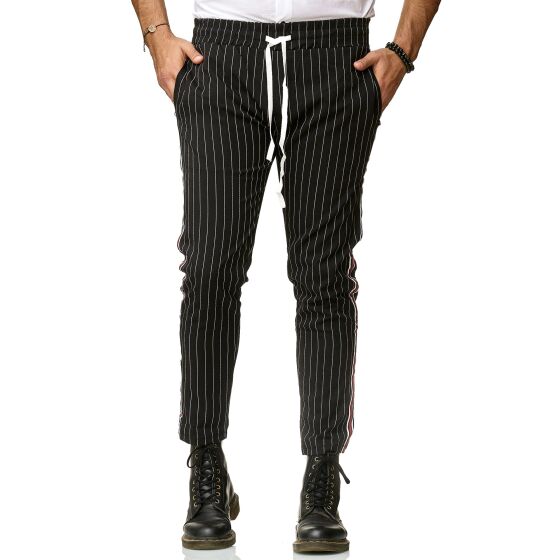 Red Bridge Mens Pants Luxury Line Jogg Pants Striped leisure pants with elastic waistband