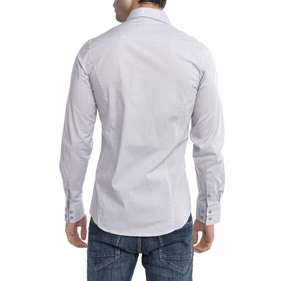 Red Bridge Herren Basic Design Slim Fit Langarm Hemd Gray M