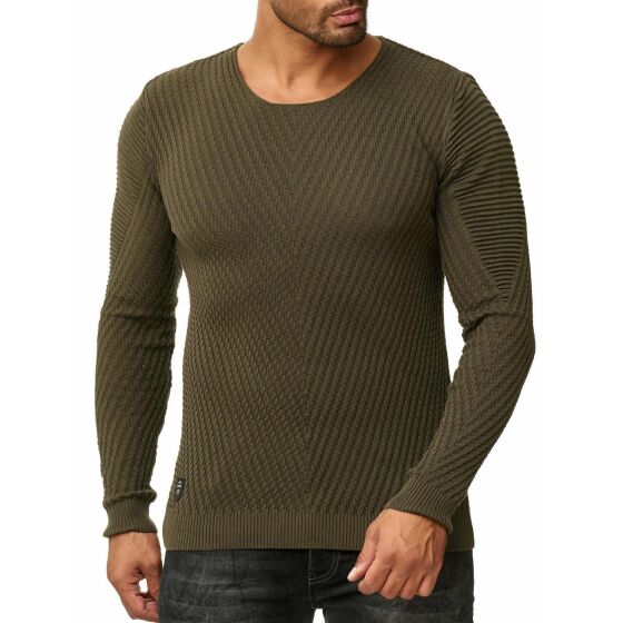 Red Bridge Mens V-Line Knit Jumper