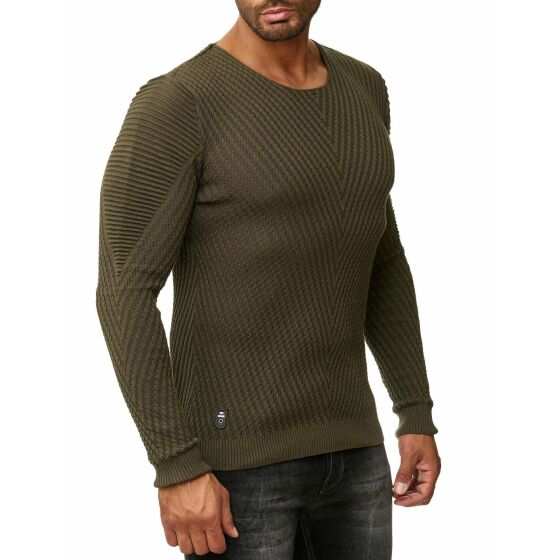 Red Bridge Mens V-Line Knit Jumper