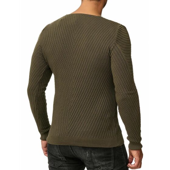 Red Bridge Mens V-Line Knit Jumper