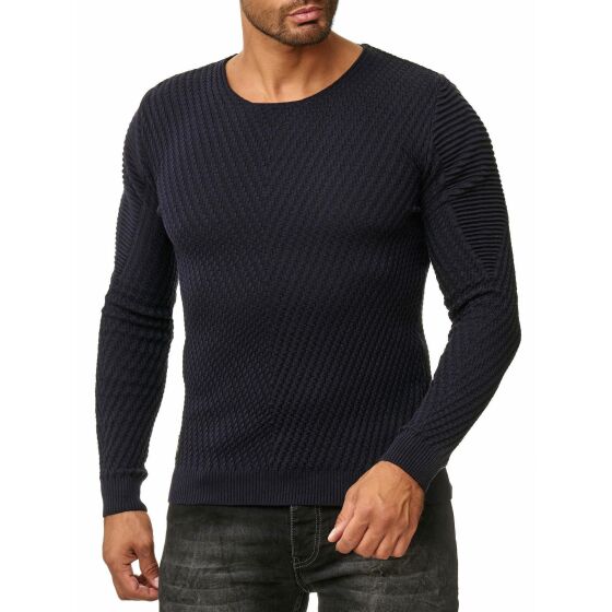 Red Bridge Mens V-Line Knit Jumper