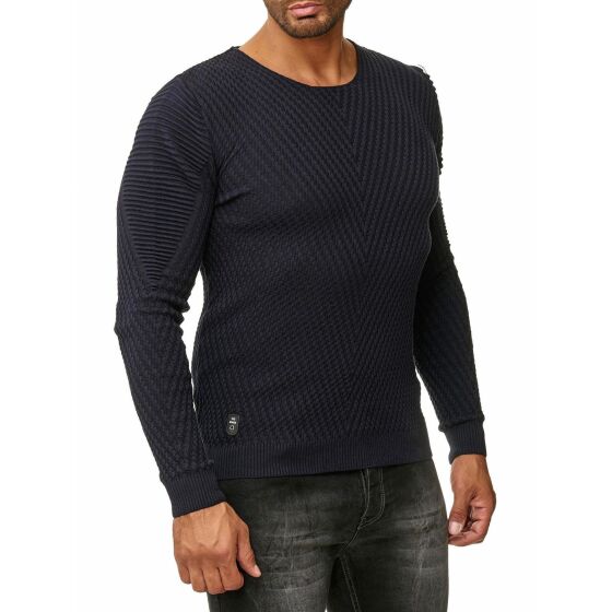 Red Bridge Mens V-Line Knit Jumper