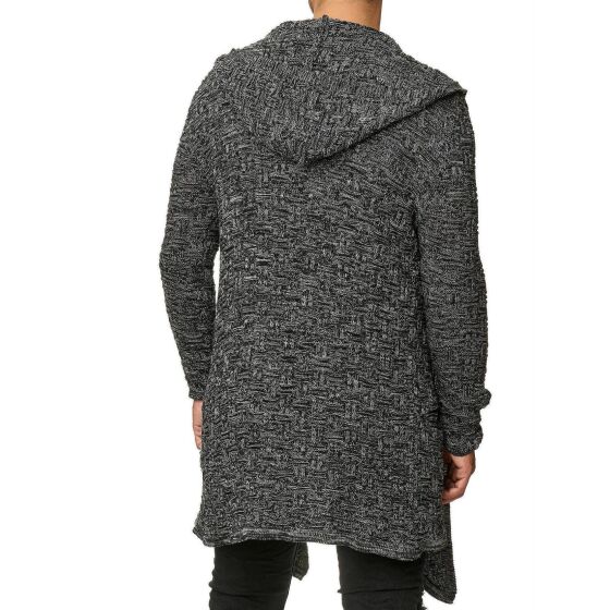 Red Bridge Mens Cardigan Transition Jacket Cardigan Asymmetric Long Cut Hood