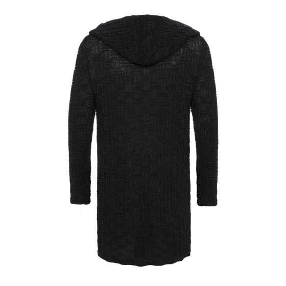 Red Bridge Mens Cardigan Transition Jacket Cardigan Asymmetric Long Cut Hood