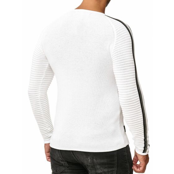 Red Bridge Mens Knit Jumper Ribbed Striped Jumper