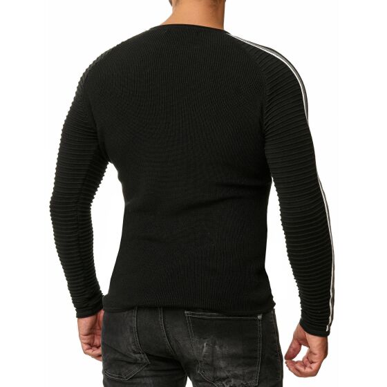 Red Bridge Mens Knit Jumper Ribbed Striped Jumper