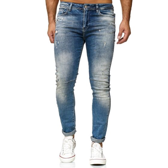Red Bridge Herren Jeans Hose Slim-Fit Ripped Redemption Blau W38 L34