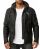 Red Bridge Mens Faux Leather Jacket Faux Leather Biker Jacket with Sweat Hood Two in One Black S
