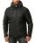 Red Bridge Mens Faux Leather Jacket Faux Leather Biker Jacket with Sweat Hood Two in One Black M