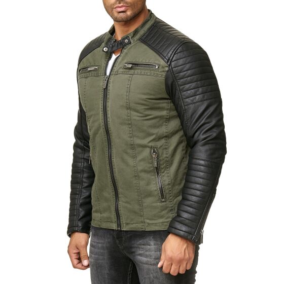 Red Bridge Herren Cotton Bikerjacke Kunst- Lederjacke