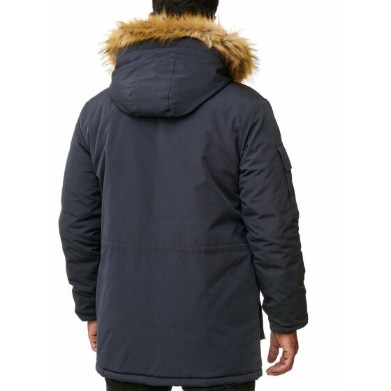 Red Bridge Herren Parka Jacke Mantel Winterjacke Big Basic Navy Blau M