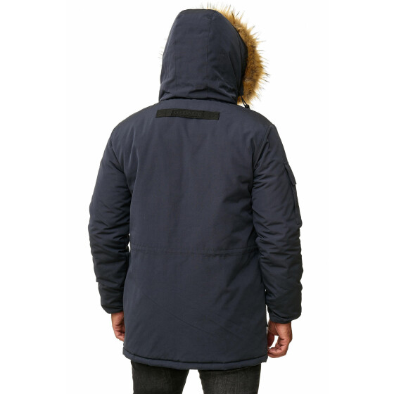 Red Bridge Herren Parka Jacke Mantel Winterjacke Big Basic Navy Blau M