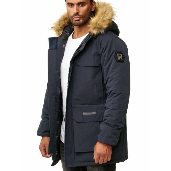 Red Bridge Herren Parka Jacke Mantel Winterjacke Big Basic Navy Blau M
